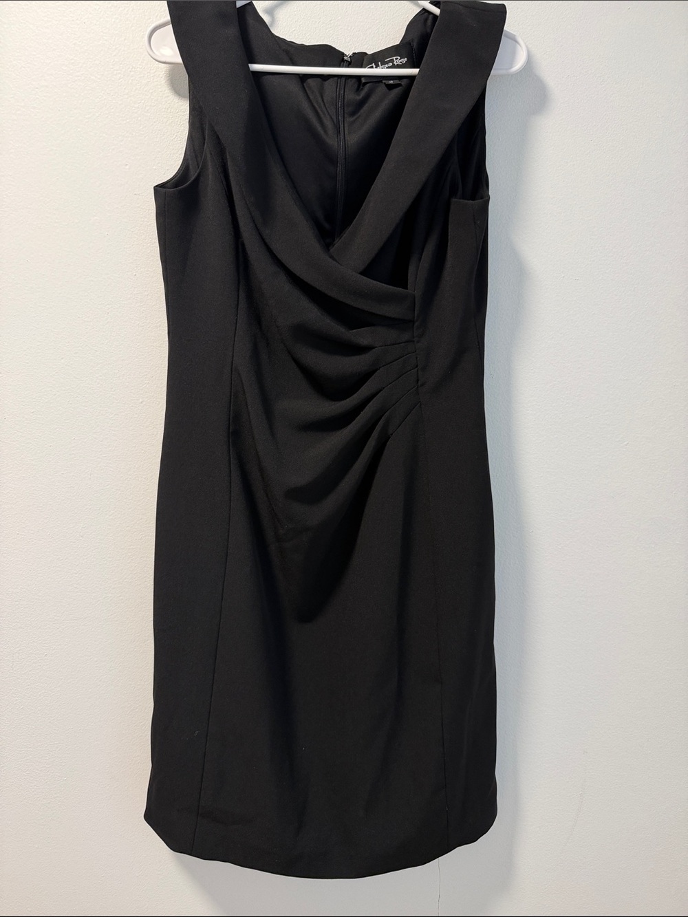 Black Sleeveless Draped Sheath Dress - Unknown Brand SZ 10